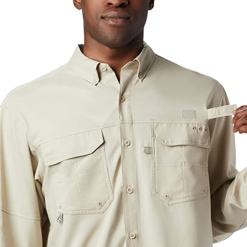 🆕Columbia Men's Blood and Guts III Long Sleeve Woven Shirt, XXL-Fossil, NWT